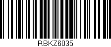 Código de barras (EAN, GTIN, SKU, ISBN): 'RBKZ6035'