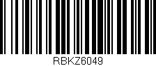 Código de barras (EAN, GTIN, SKU, ISBN): 'RBKZ6049'