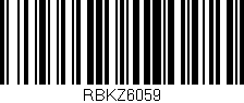 Código de barras (EAN, GTIN, SKU, ISBN): 'RBKZ6059'