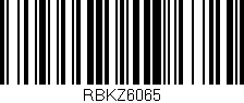 Código de barras (EAN, GTIN, SKU, ISBN): 'RBKZ6065'