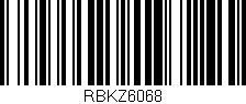 Código de barras (EAN, GTIN, SKU, ISBN): 'RBKZ6068'
