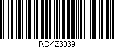 Código de barras (EAN, GTIN, SKU, ISBN): 'RBKZ6069'