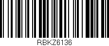 Código de barras (EAN, GTIN, SKU, ISBN): 'RBKZ6136'