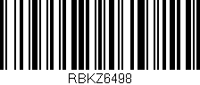 Código de barras (EAN, GTIN, SKU, ISBN): 'RBKZ6498'