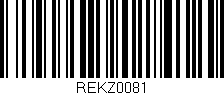 Código de barras (EAN, GTIN, SKU, ISBN): 'REKZ0081'