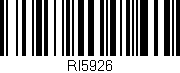 Código de barras (EAN, GTIN, SKU, ISBN): 'RI5926'