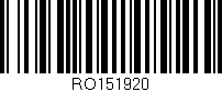 Código de barras (EAN, GTIN, SKU, ISBN): 'RO151920'