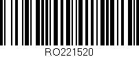 Código de barras (EAN, GTIN, SKU, ISBN): 'RO221520'