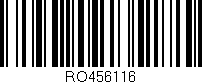 Código de barras (EAN, GTIN, SKU, ISBN): 'RO456116'
