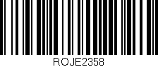 Código de barras (EAN, GTIN, SKU, ISBN): 'ROJE2358'