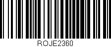 Código de barras (EAN, GTIN, SKU, ISBN): 'ROJE2360'
