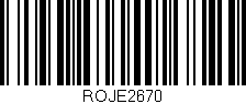 Código de barras (EAN, GTIN, SKU, ISBN): 'ROJE2670'