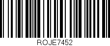 Código de barras (EAN, GTIN, SKU, ISBN): 'ROJE7452'