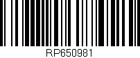 Código de barras (EAN, GTIN, SKU, ISBN): 'RP650981'