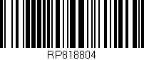 Código de barras (EAN, GTIN, SKU, ISBN): 'RP818804'