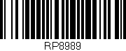 Código de barras (EAN, GTIN, SKU, ISBN): 'RP8989'