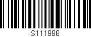 Código de barras (EAN, GTIN, SKU, ISBN): 'S111998'