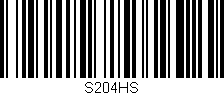 Código de barras (EAN, GTIN, SKU, ISBN): 'S204HS'