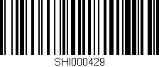 Código de barras (EAN, GTIN, SKU, ISBN): 'SHI000429'