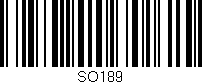 Código de barras (EAN, GTIN, SKU, ISBN): 'SO189'