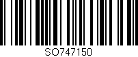 Código de barras (EAN, GTIN, SKU, ISBN): 'SO747150'