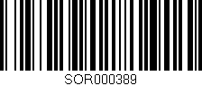 Código de barras (EAN, GTIN, SKU, ISBN): 'SOR000389'