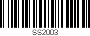 Código de barras (EAN, GTIN, SKU, ISBN): 'SS2003'