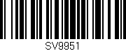 Código de barras (EAN, GTIN, SKU, ISBN): 'SV9951'