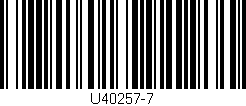 Código de barras (EAN, GTIN, SKU, ISBN): 'U40257-7'