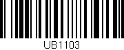 Código de barras (EAN, GTIN, SKU, ISBN): 'UB1103'