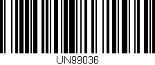 Código de barras (EAN, GTIN, SKU, ISBN): 'UN99036'