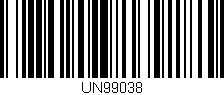 Código de barras (EAN, GTIN, SKU, ISBN): 'UN99038'