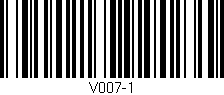 Código de barras (EAN, GTIN, SKU, ISBN): 'V007-1'