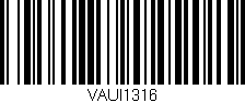 Código de barras (EAN, GTIN, SKU, ISBN): 'VAUI1316'