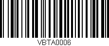 Código de barras (EAN, GTIN, SKU, ISBN): 'VBTA0006'