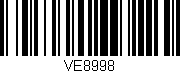 Código de barras (EAN, GTIN, SKU, ISBN): 'VE8998'