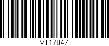 Código de barras (EAN, GTIN, SKU, ISBN): 'VT17047'