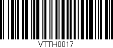 Código de barras (EAN, GTIN, SKU, ISBN): 'VTTH0017'