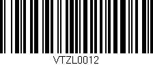 Código de barras (EAN, GTIN, SKU, ISBN): 'VTZL0012'