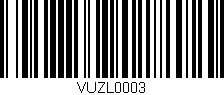 Código de barras (EAN, GTIN, SKU, ISBN): 'VUZL0003'