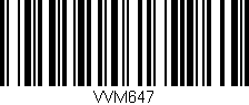 Código de barras (EAN, GTIN, SKU, ISBN): 'VVM647'