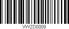 Código de barras (EAN, GTIN, SKU, ISBN): 'VWZD0009'