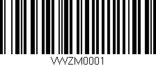 Código de barras (EAN, GTIN, SKU, ISBN): 'VWZM0001'