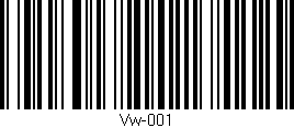 Código de barras (EAN, GTIN, SKU, ISBN): 'Vw-001'