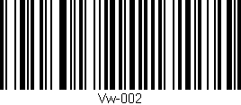 Código de barras (EAN, GTIN, SKU, ISBN): 'Vw-002'