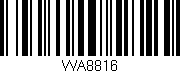 Código de barras (EAN, GTIN, SKU, ISBN): 'WA8816'