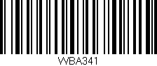 Código de barras (EAN, GTIN, SKU, ISBN): 'WBA341'