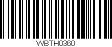 Código de barras (EAN, GTIN, SKU, ISBN): 'WBTH0360'