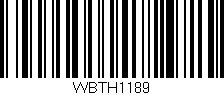 Código de barras (EAN, GTIN, SKU, ISBN): 'WBTH1189'
