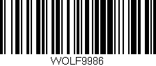 Código de barras (EAN, GTIN, SKU, ISBN): 'WOLF9986'